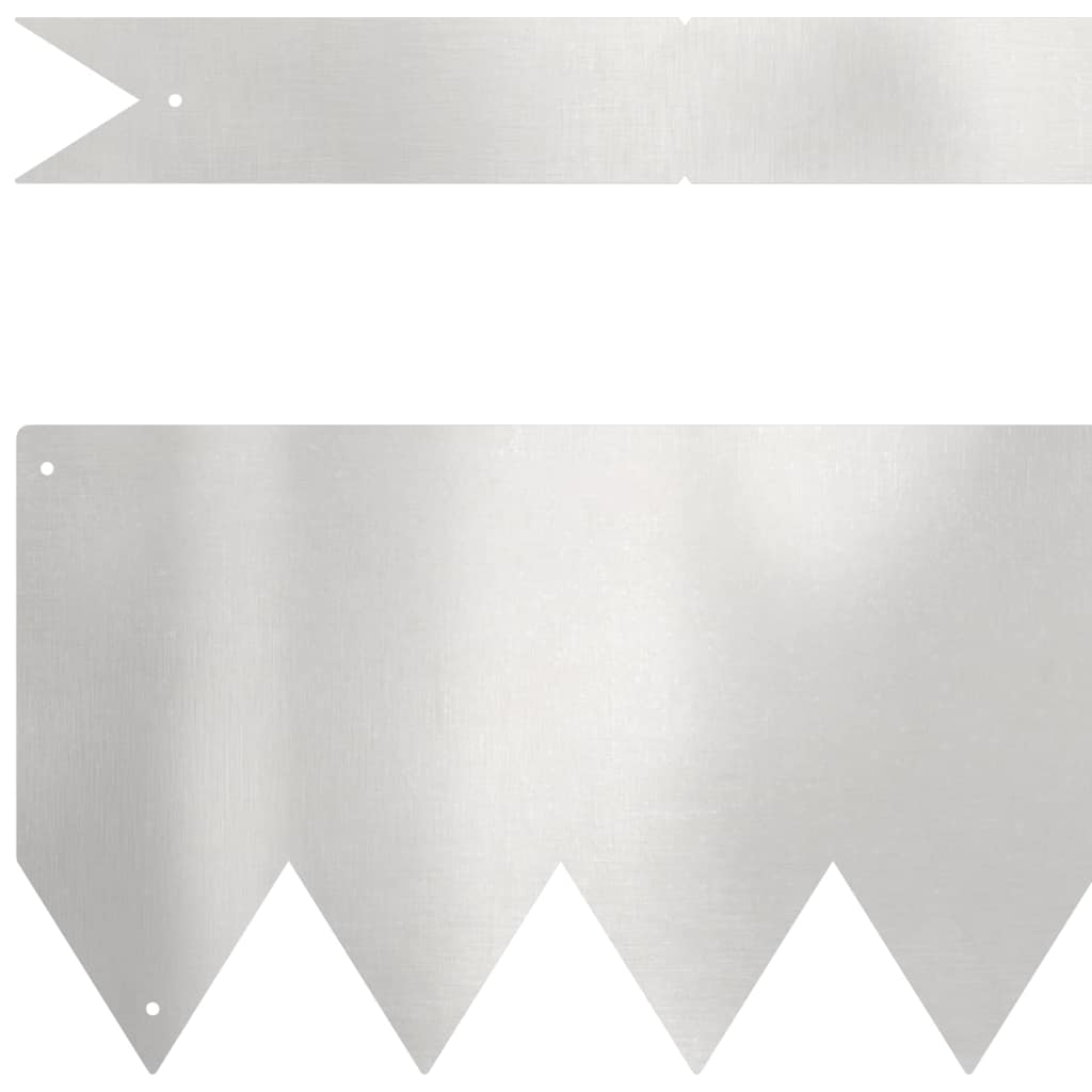 Lawn Edging 30 pcs Silver 100 x 0.05 x 15 cm Stainless Steel