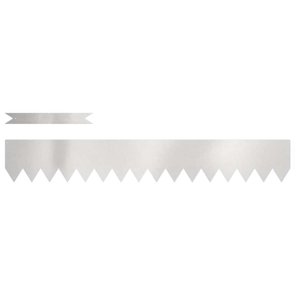 Lawn Edging 50 pcs Silver 100 x 0.05 x 15 cm Stainless Steel