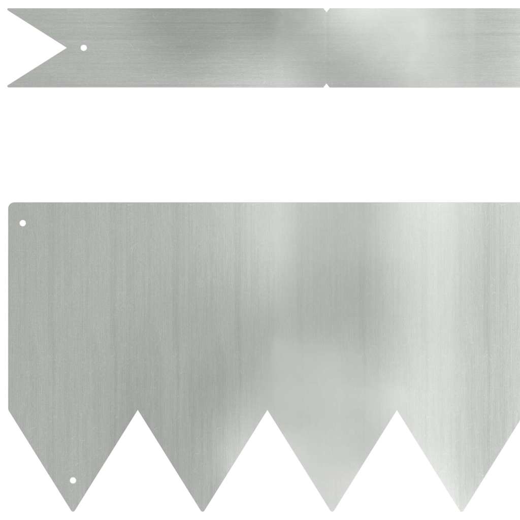 vidaXL Lawn Edgings 50 pcs Silver 100 x 0.5 x 15 cm Galvanised steel