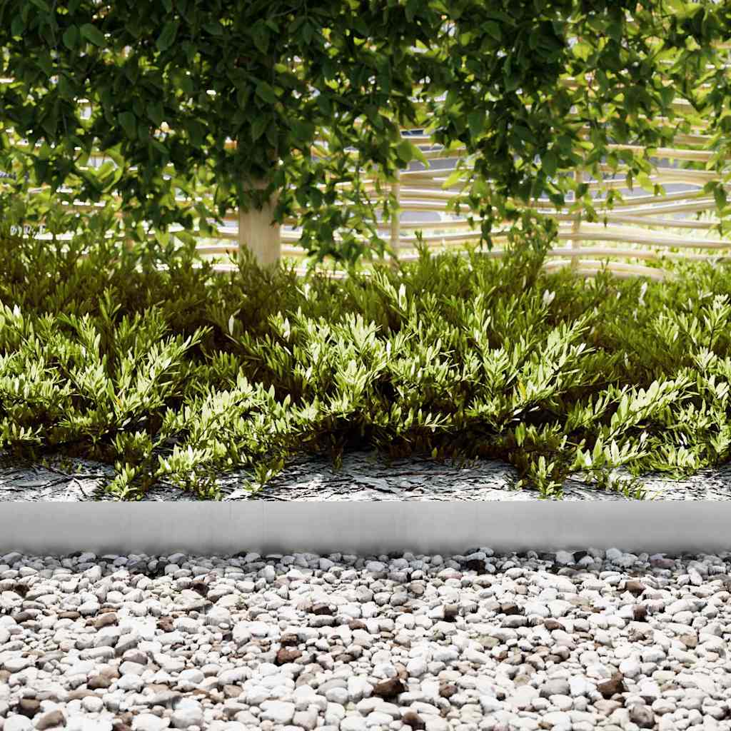 Lawn Edging 50 pcs 100 x 0.05 x 15 cm Galvanised Steel Silver