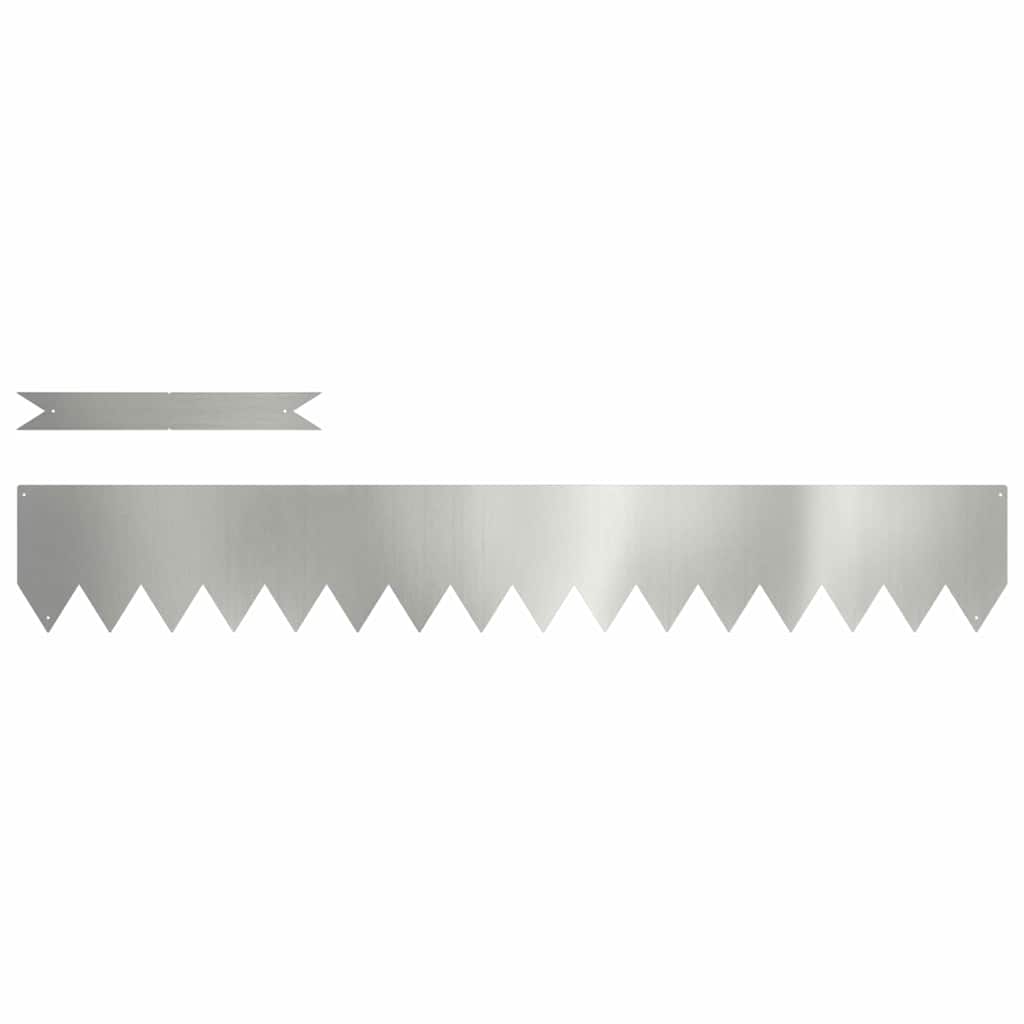 Lawn Edging 50 pcs 100 x 0.05 x 15 cm Galvanised Steel Silver