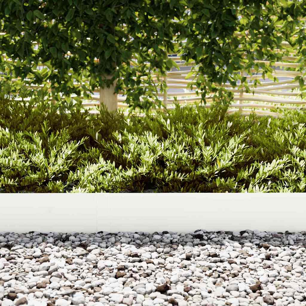 Lawn Edging 30 pcs White 100 x 0.05 x 20 cm Cold Rolled Steel
