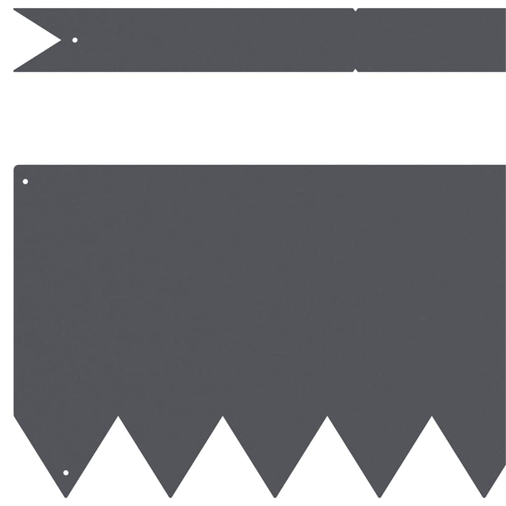 vidaXL Lawn Edgings 10 pcs Anthracite 100 x 0.5 x 20 cm Steel