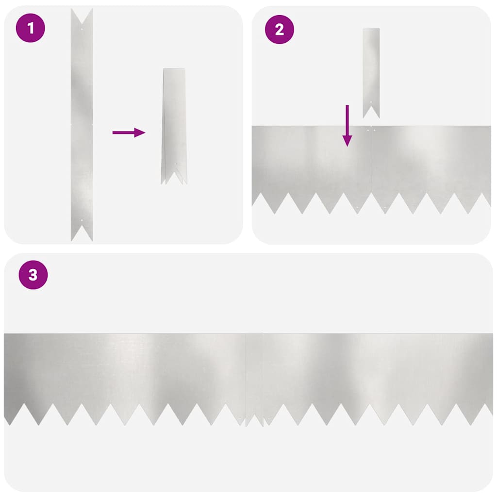 vidaXL Lawn Edgings 30 pcs Silver 100 x 0.5 x 20 cm Stainless steel