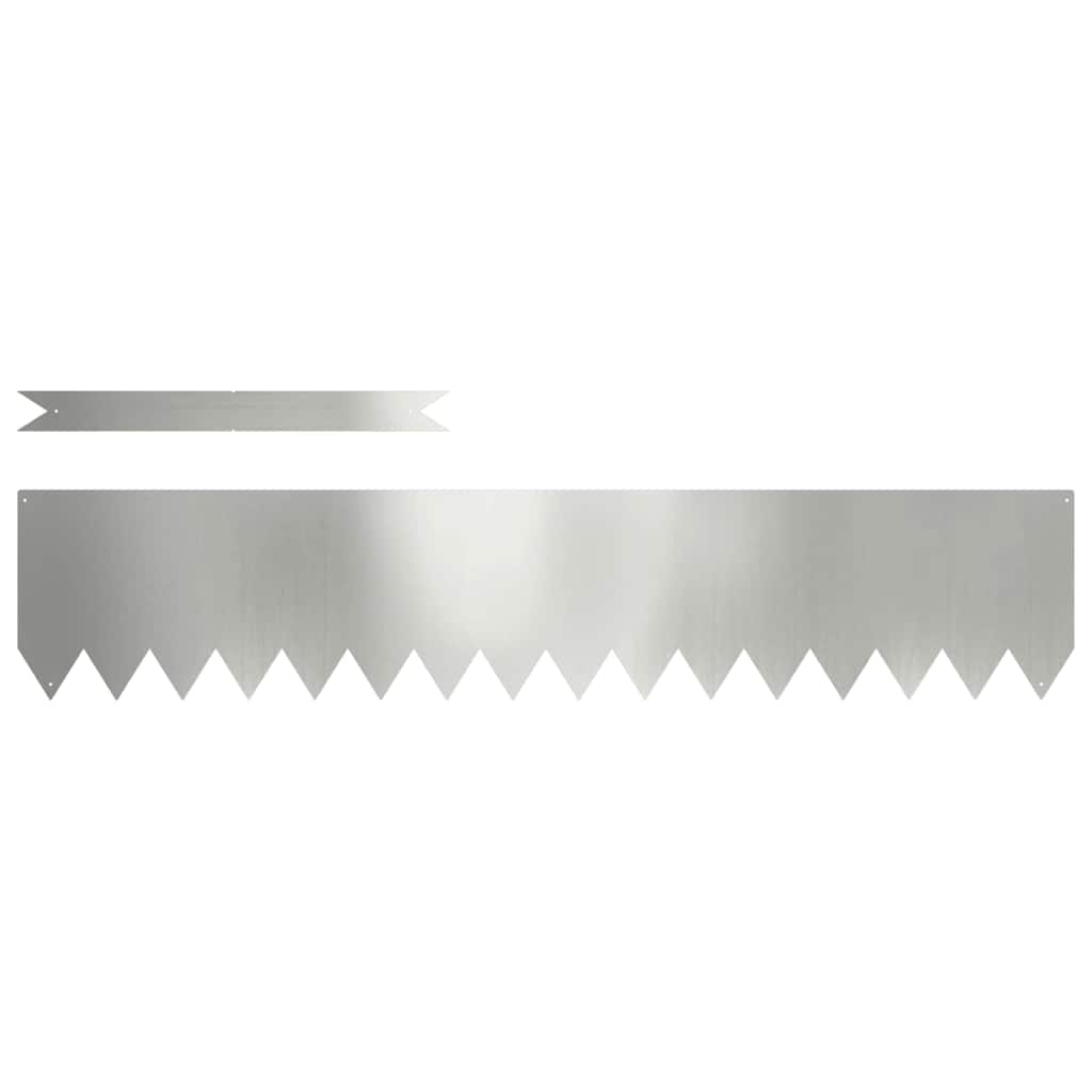 vidaXL Lawn Edgings 30 pcs Silver 100 x 0.5 x 20 cm Galvanised steel