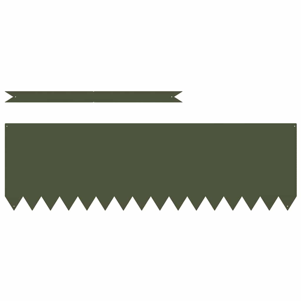 vidaXL Lawn Edgings 10 pcs Olive green 100 x 0.5 x 30 cm Steel