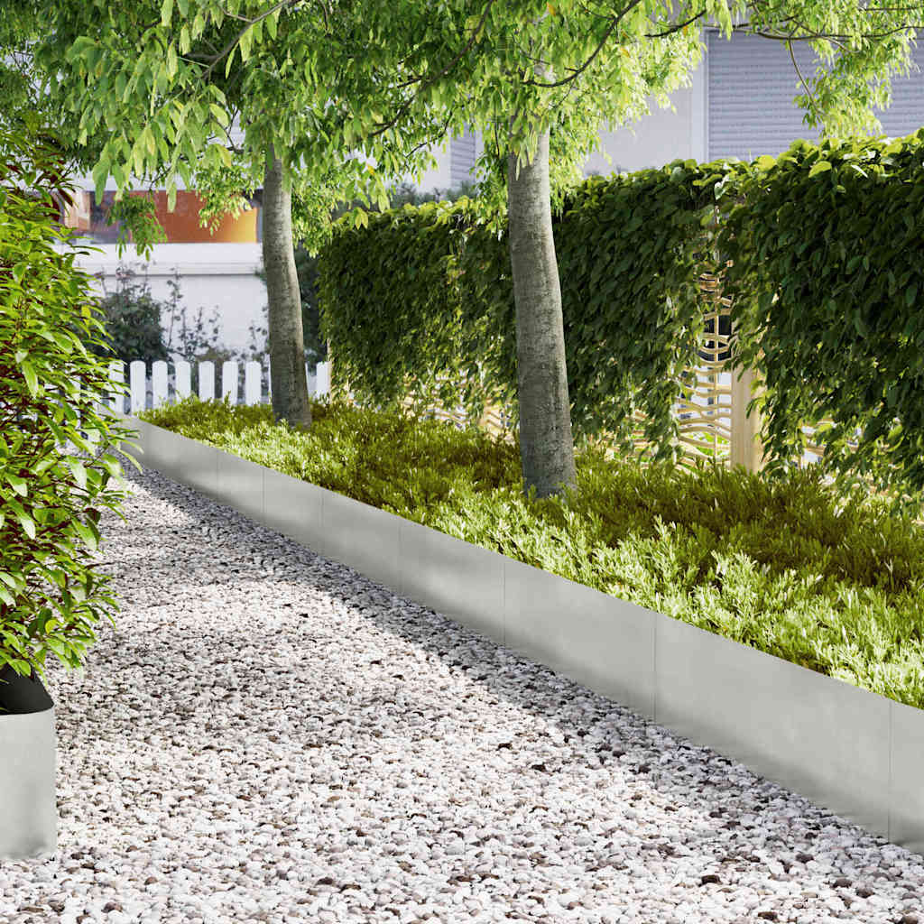 vidaXL Lawn Edgings 10 pcs Silver 100 x 0.5 x 30 cm Stainless steel