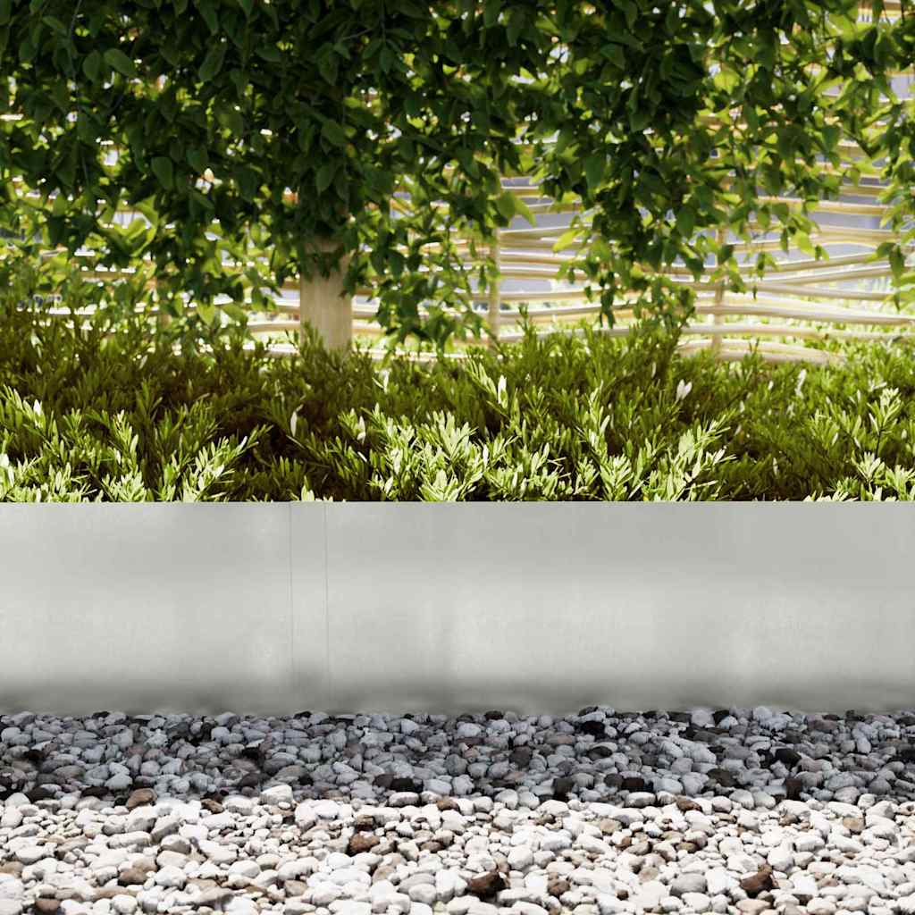 Lawn Edging 20 pcs 100 x 0.05 x 30 cm Stainless Steel Silver