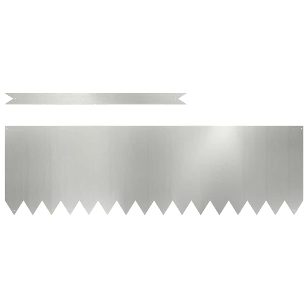 Lawn Edging 10 pcs 100 x 0.05 x 30 cm Galvanised Steel Silver