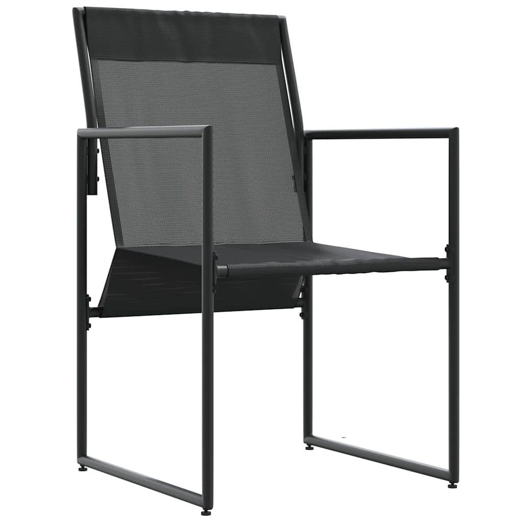 Chair with Cushion 4 pcs Black and Anthracite Textilene