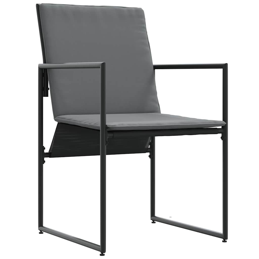 Chair with Cushion 4 pcs Black and Anthracite Textilene