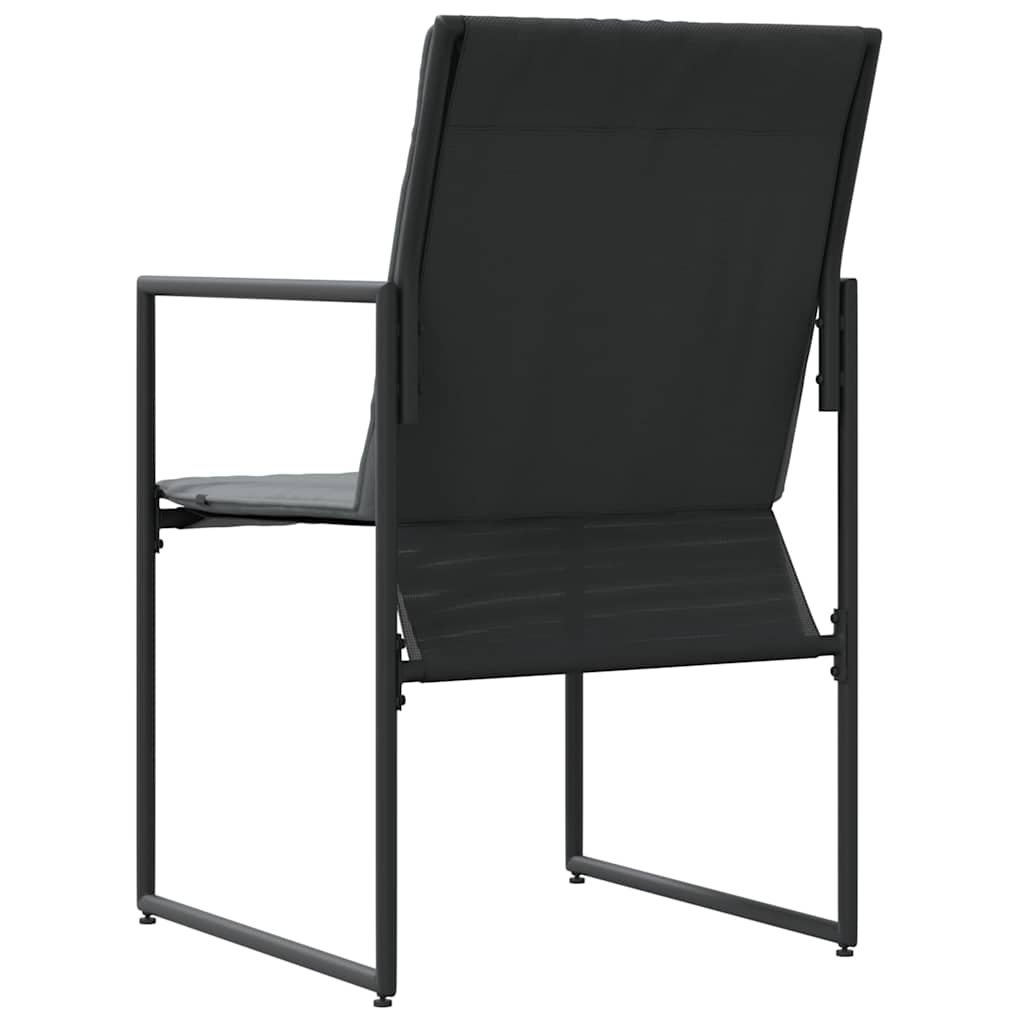Chair with Cushion 4 pcs Black and Anthracite Textilene