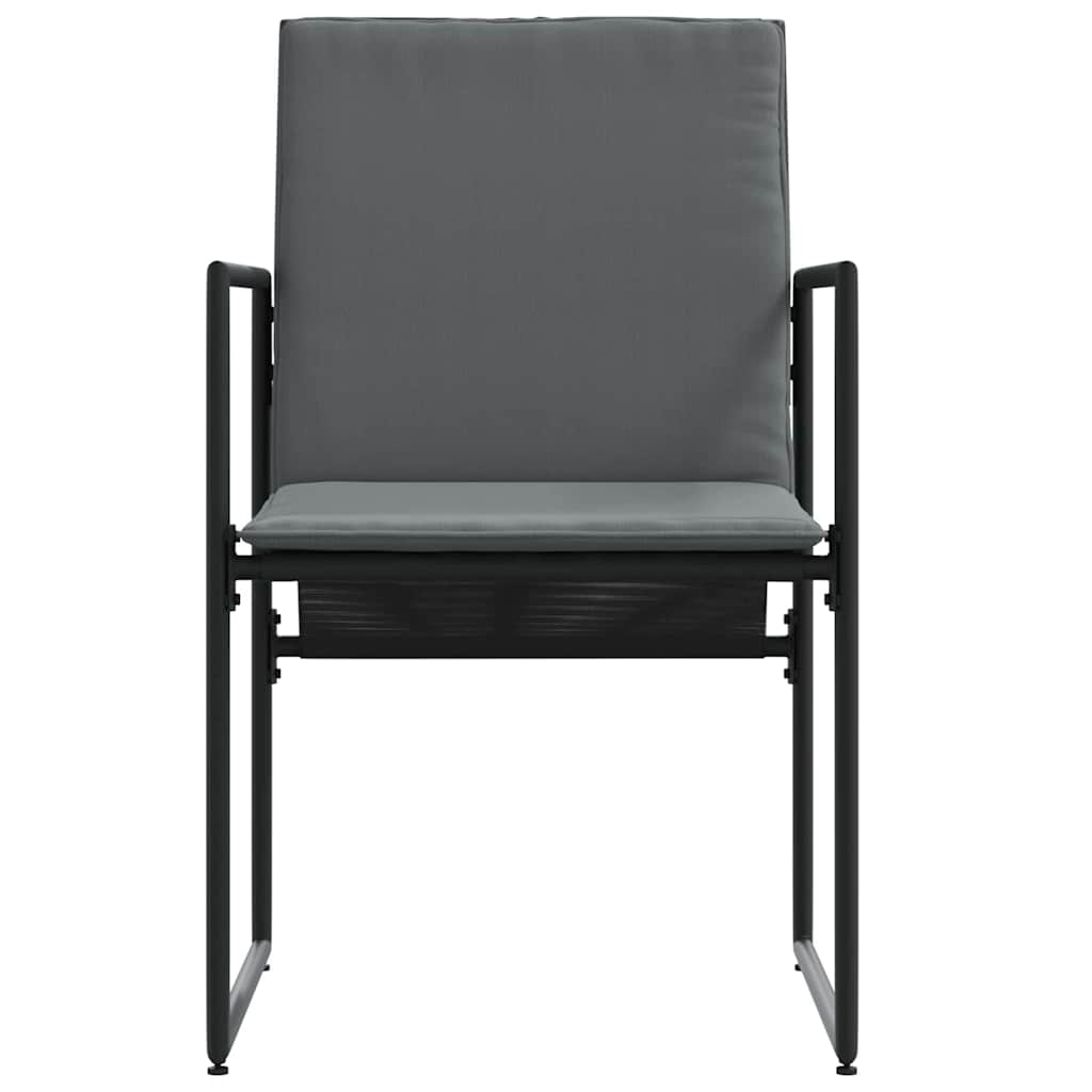 Chair with Cushion 4 pcs Black and Anthracite Textilene
