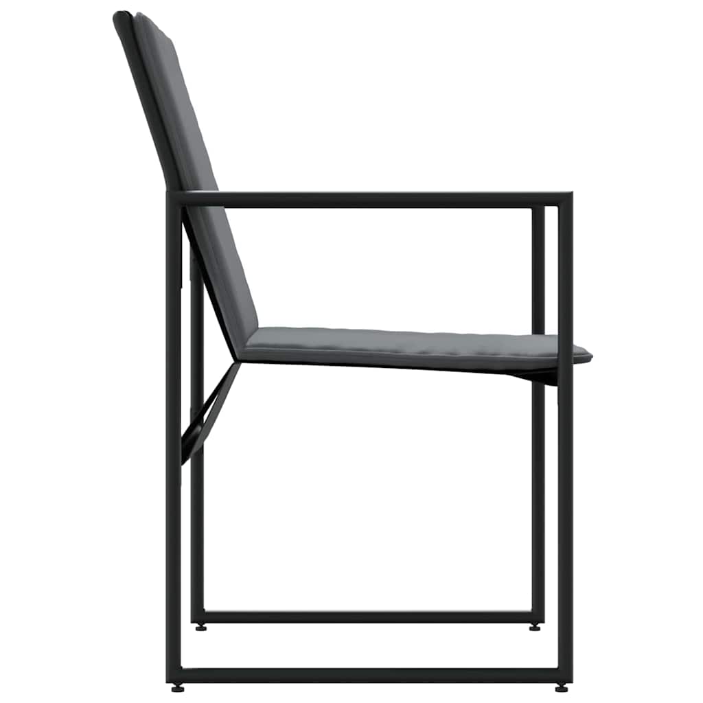 Chair with Cushion 4 pcs Black and Anthracite Textilene