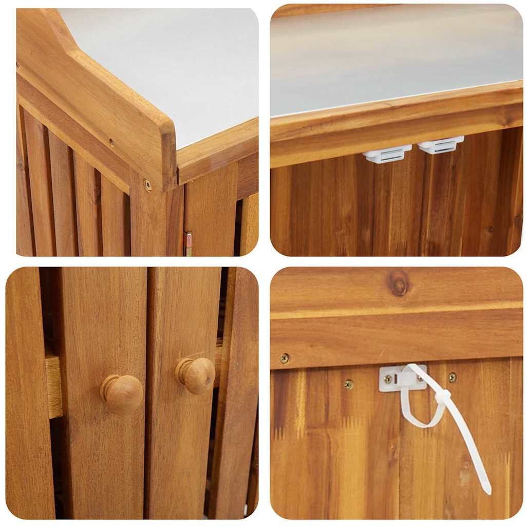Garden Cabinet Natural 93 x 41.5 x 98cm Solid Acacia Wood