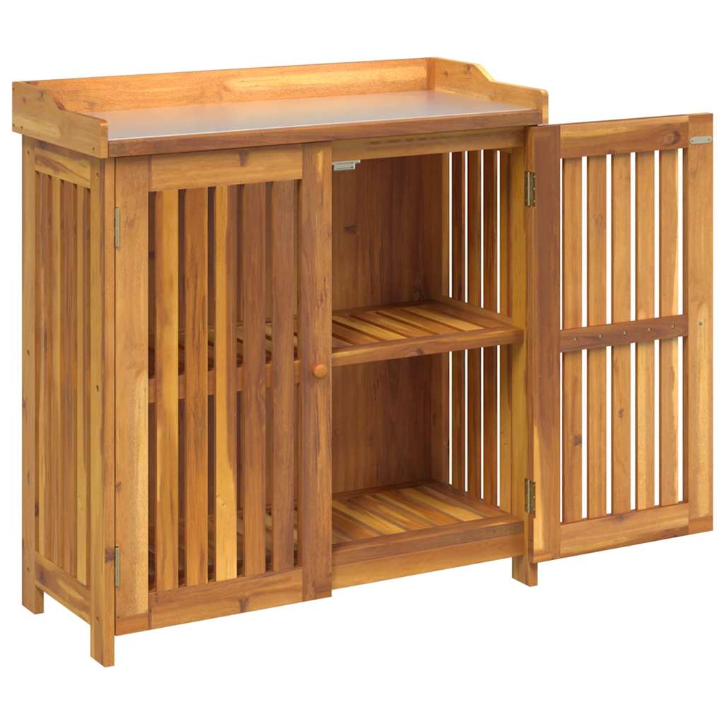 Garden Cabinet Natural 93 x 41.5 x 98cm Solid Acacia Wood