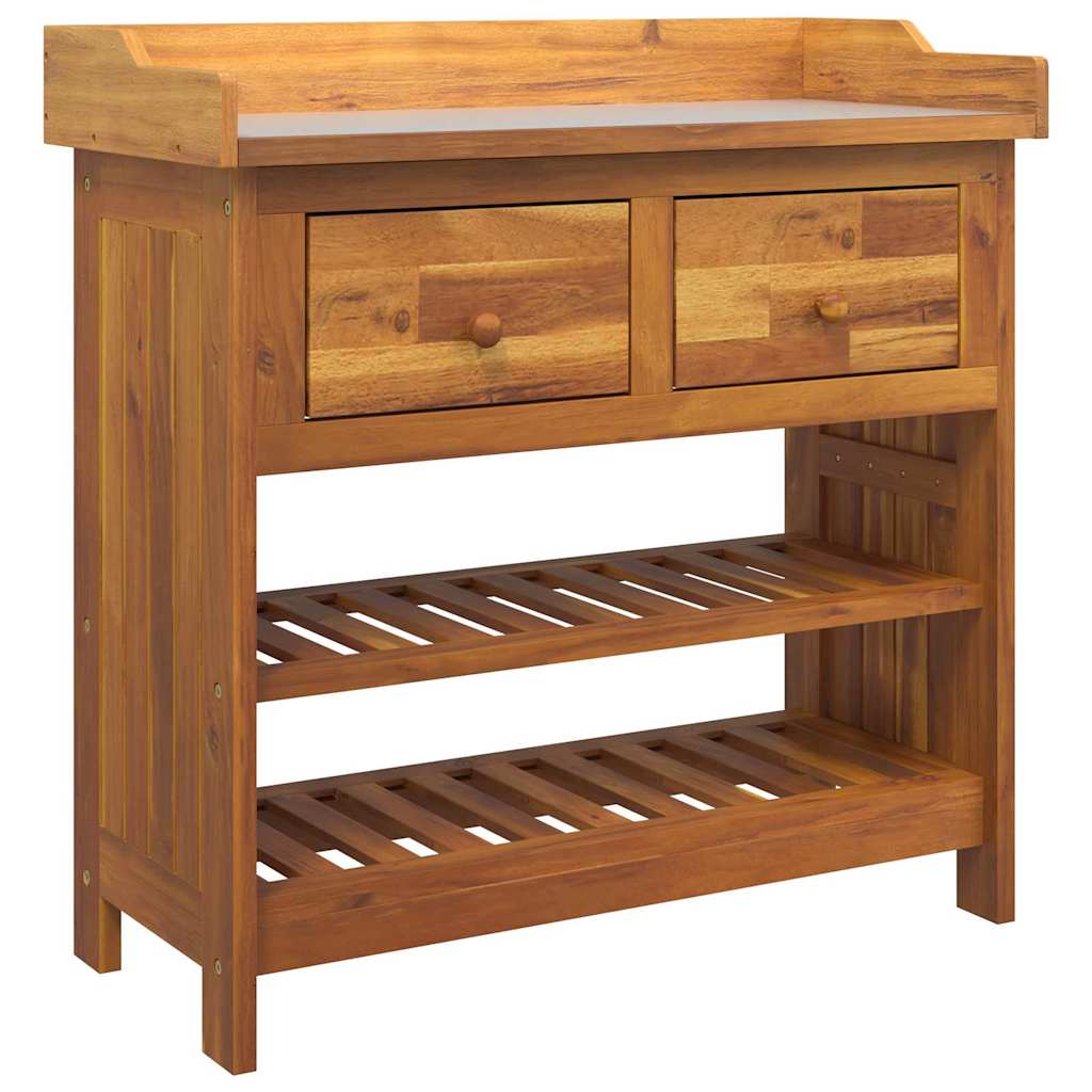 Garden Cabinet Natural 78 x 36.5 x 78cm Solid Acacia Wood