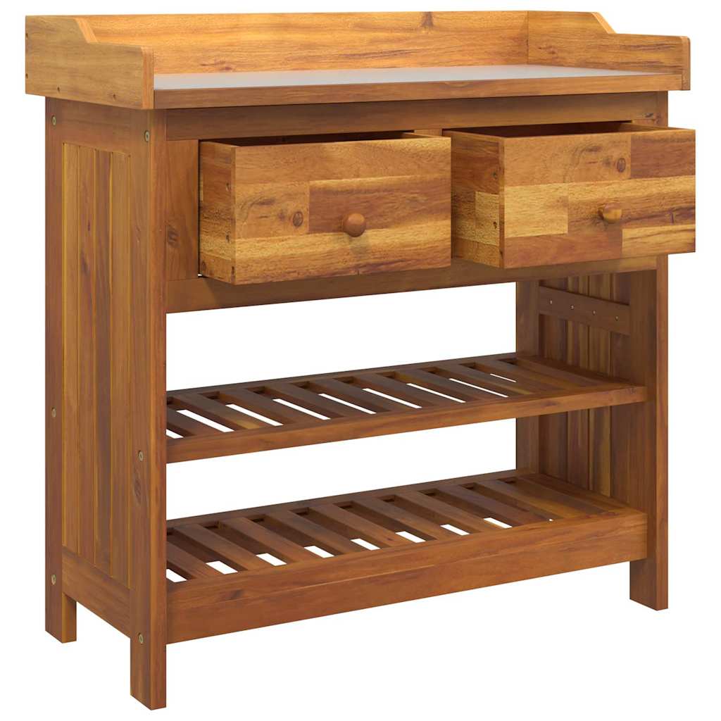 Garden Cabinet Natural 78 x 36.5 x 78cm Solid Acacia Wood