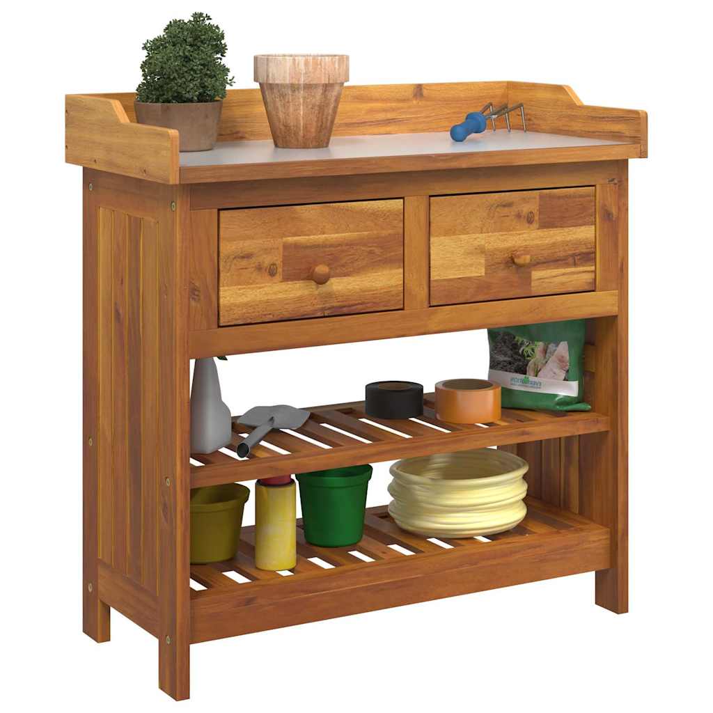 Garden Cabinet Natural 78 x 36.5 x 78cm Solid Acacia Wood
