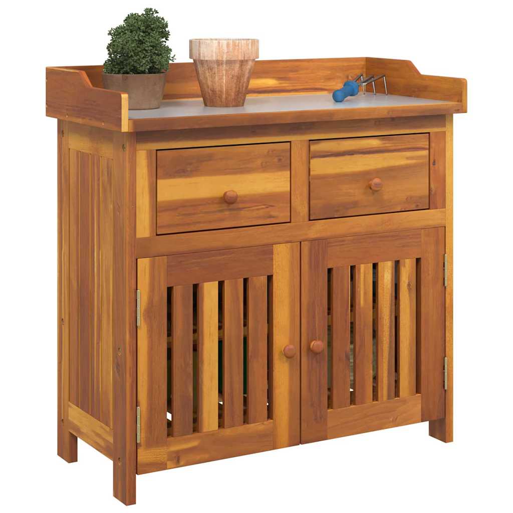 Garden Cabinet Natural 78 x 36.5 x 78cm Solid Acacia Wood