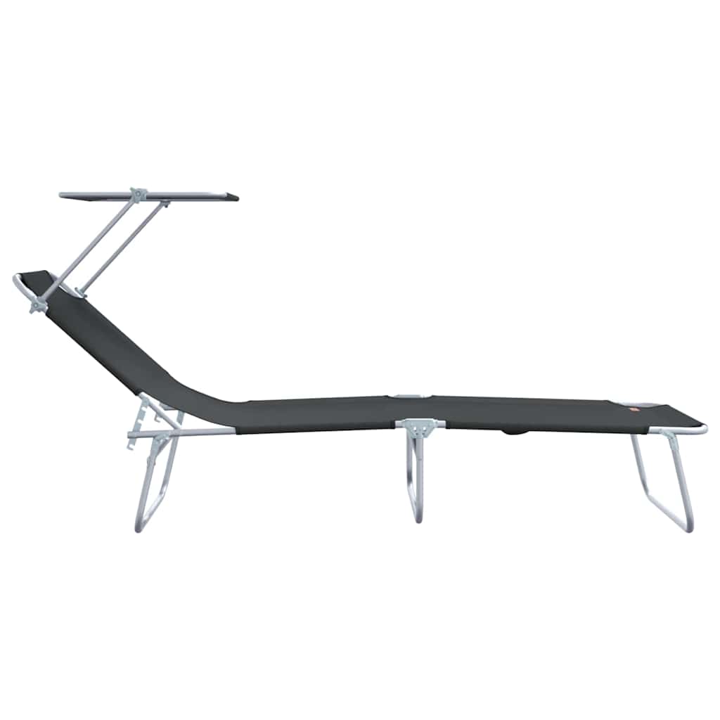 Sun Lounger Folding 2 pcs Black 58 x 188 x 77cm Polyester