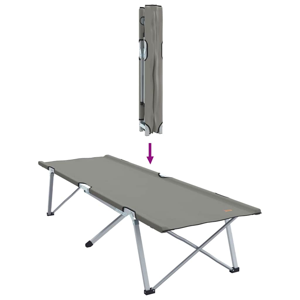 Folding Camping Bed Grey 194 x 62.5 x 42.5 cm Oxford and Steel