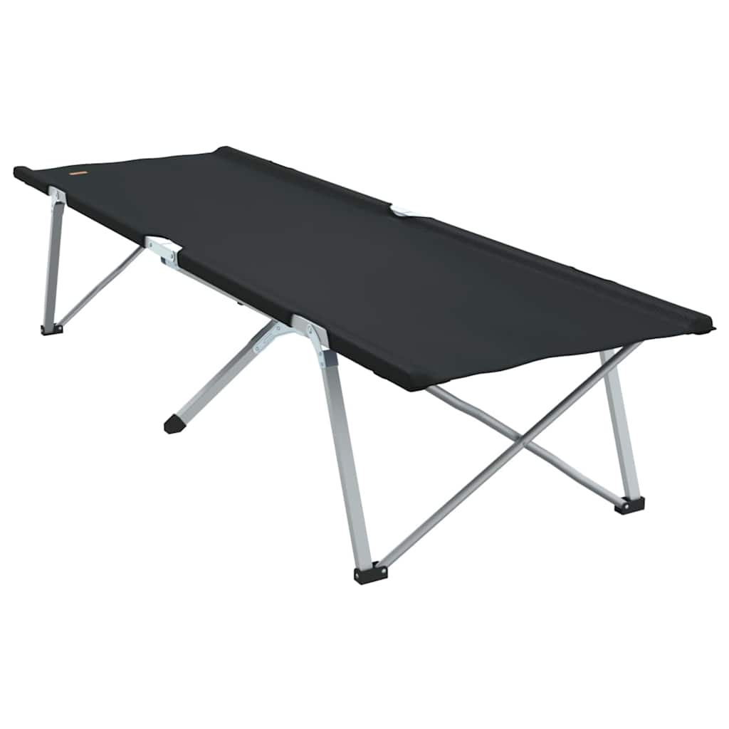 Folding Camping Bed Folding 2 pcs Black 194 x 62.5 x 42.5 cm