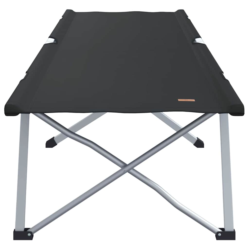 Folding Camping Bed Folding 2 pcs Black 194 x 62.5 x 42.5 cm