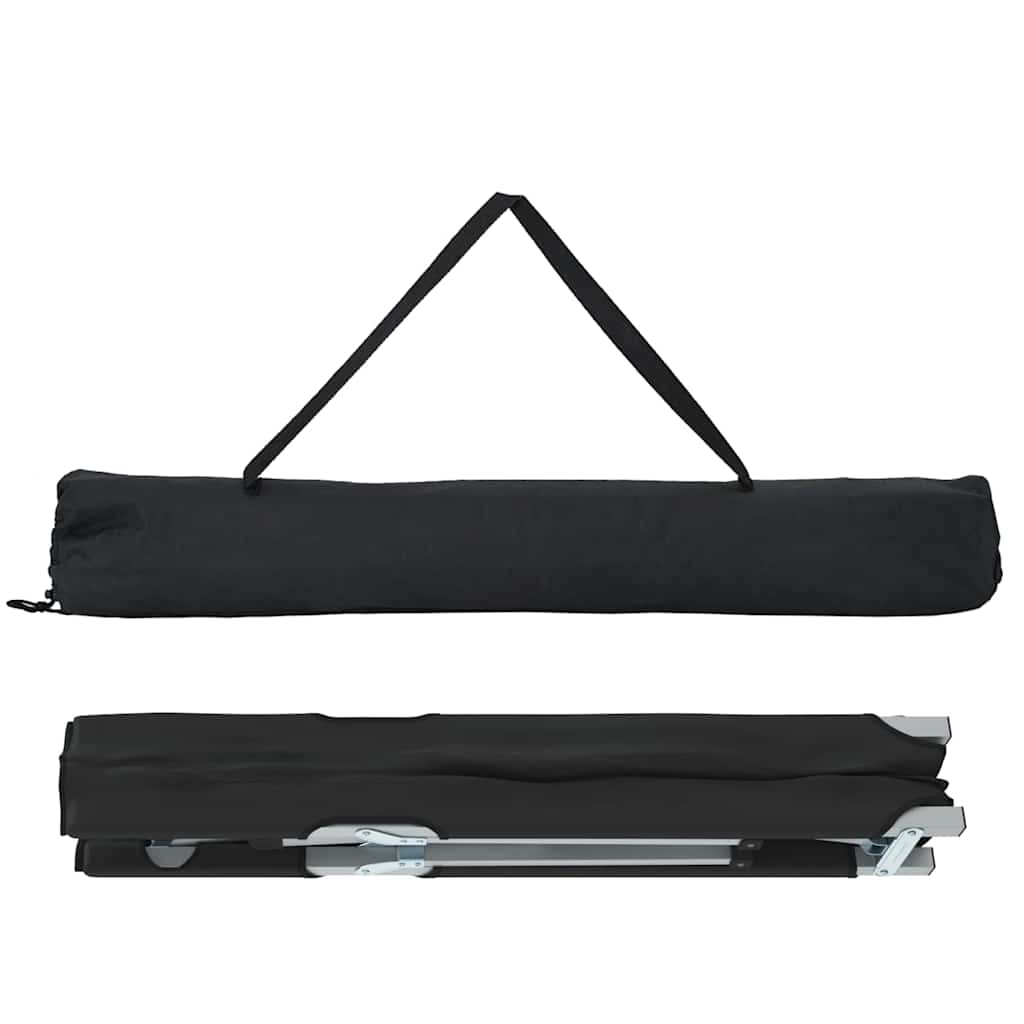 Folding Camping Bed Folding 2 pcs Black 194 x 62.5 x 42.5 cm