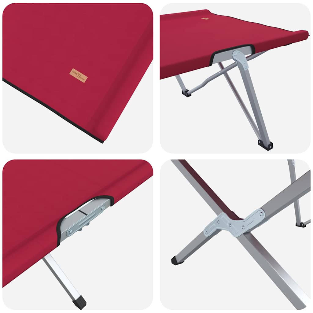 Folding Camping Bed Folding 2 pcs Red 194 x 62.5 x 42.5 cm
