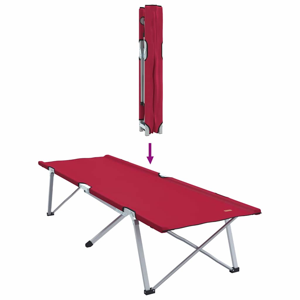 Folding Camping Bed Folding 2 pcs Red 194 x 62.5 x 42.5 cm