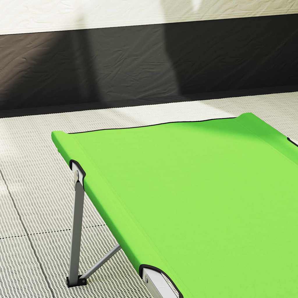 Folding Camping Bed Folding 2 pcs Green 194 x 62.5 x 42.5 cm