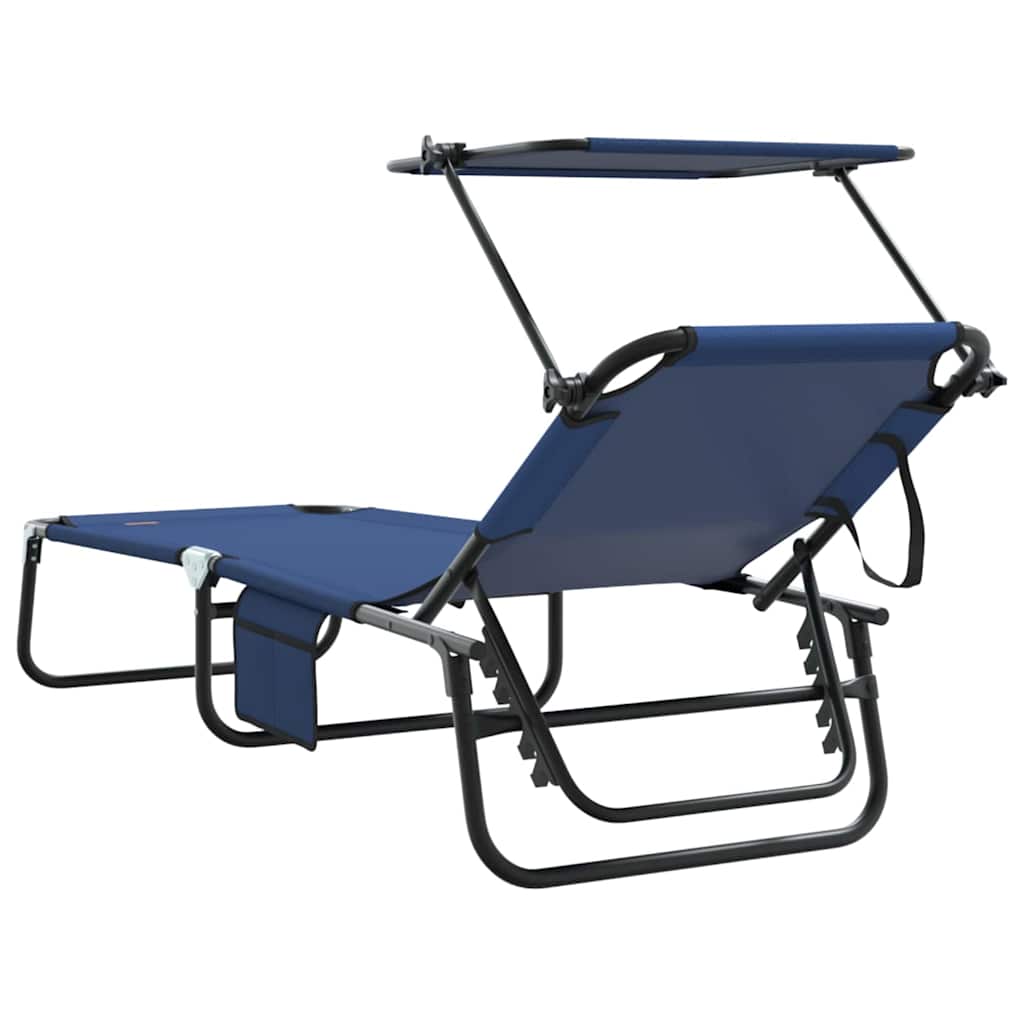 Folding Sun Lounger Folding Blue 190 x 57 x 81 cm Oxford