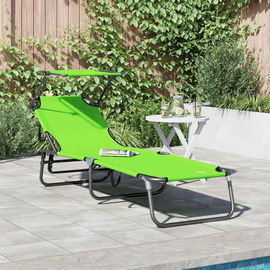 Folding Sun Lounger Oxford Green