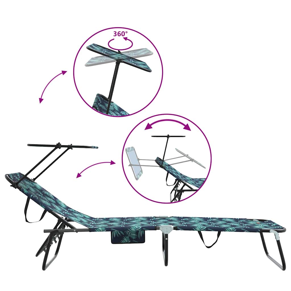 Folding Sun Lounger Folding Multicolour 190 x 57 x 81 cm Oxford
