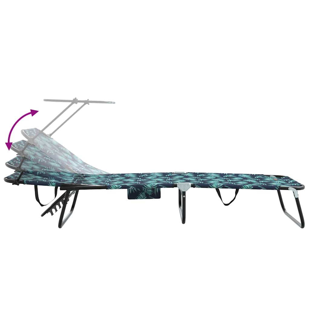 Folding Sun Lounger Folding Multicolour 190 x 57 x 81 cm Oxford