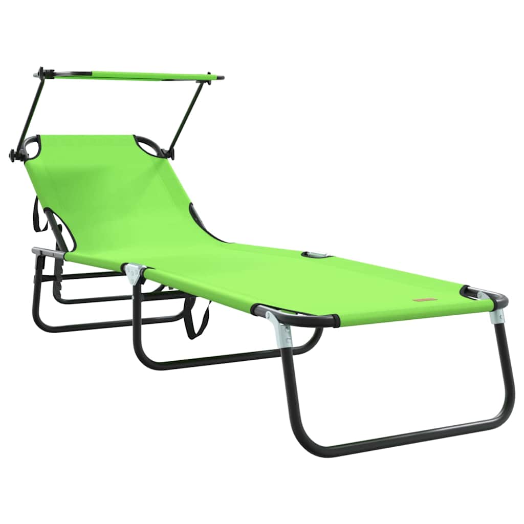 Folding Sun Lounger Folding 2 pcs Green 190 x 57 x 81 cm Oxford