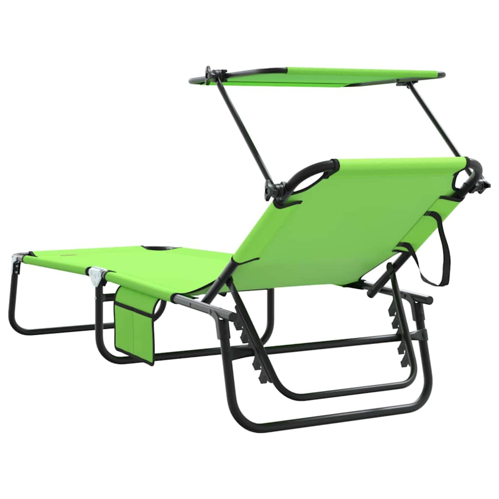 Folding Sun Lounger Folding 2 pcs Green 190 x 57 x 81 cm Oxford
