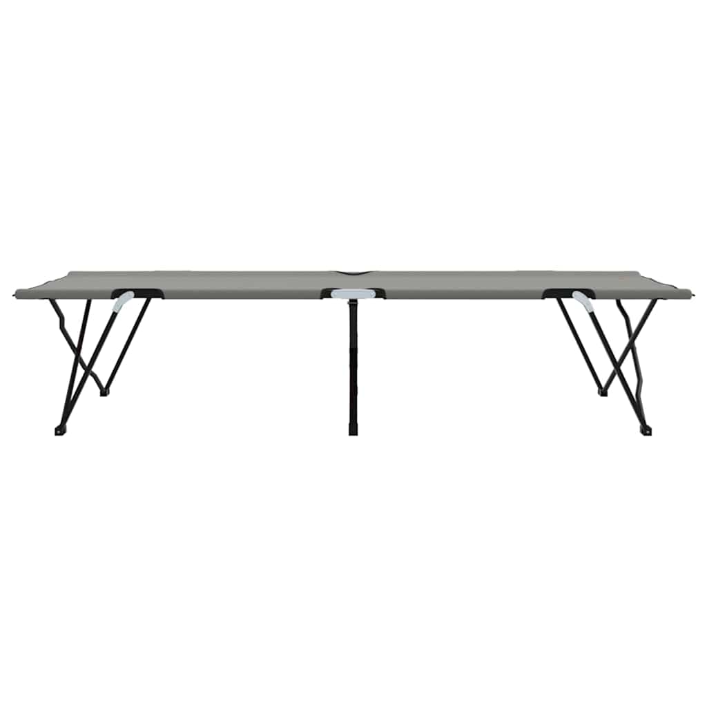 Folding Camping Bed Grey 206 x 76 x 74 cm Oxford and Steel