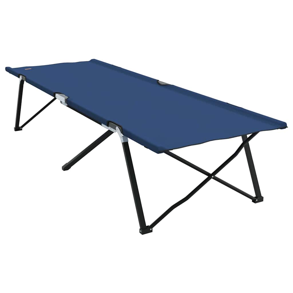 Folding Camping Bed Folding Manual 2 pcs Blue 206 x 76 x 74 cm