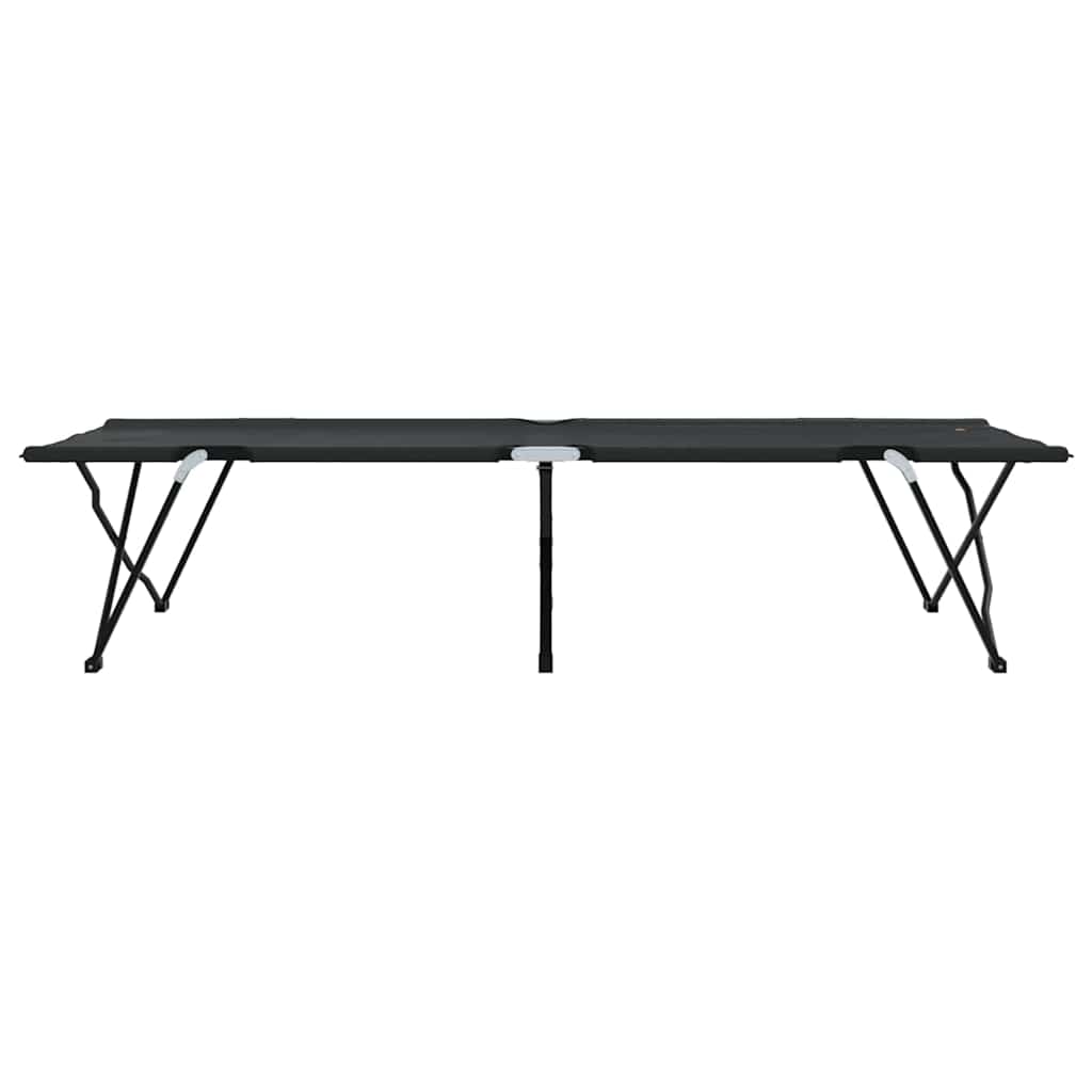 Folding Camping Bed Folding Manual 2 pcs Black 206 x 76 x 74 cm