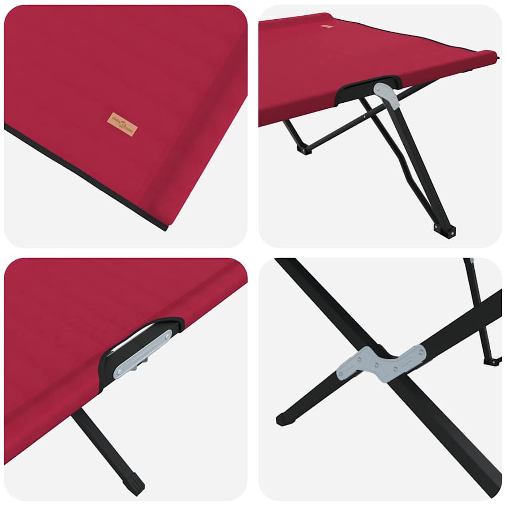 Folding Camping Bed 2 pcs Red 206 x 76 x 74 cm Oxford and Steel