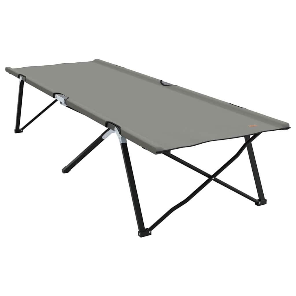 Folding Camping Bed Folding Manual 2 pcs Grey 206 x 76 x 74 cm