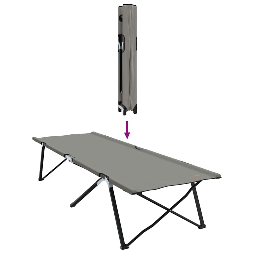 Folding Camping Bed Folding Manual 2 pcs Grey 206 x 76 x 74 cm