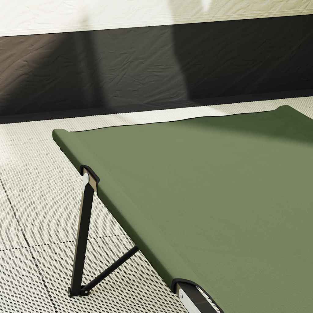Folding Camping Bed Folding Manual 2 pcs Green 206 x 76 x 74 cm