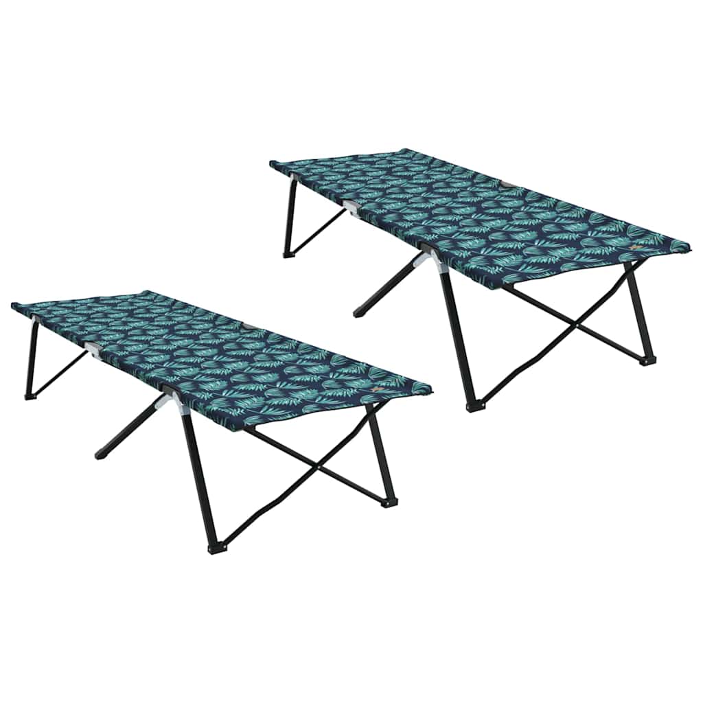 Folding Camping Bed Folding Leaf 2 pcs Forest 206 x 76 x 74 cm