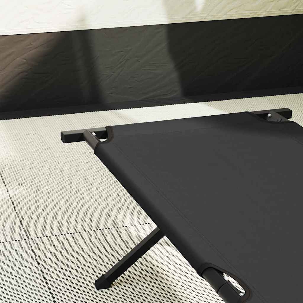 Folding Camping Bed Manual Black 193 x 69 x 45 cm Oxford fabric