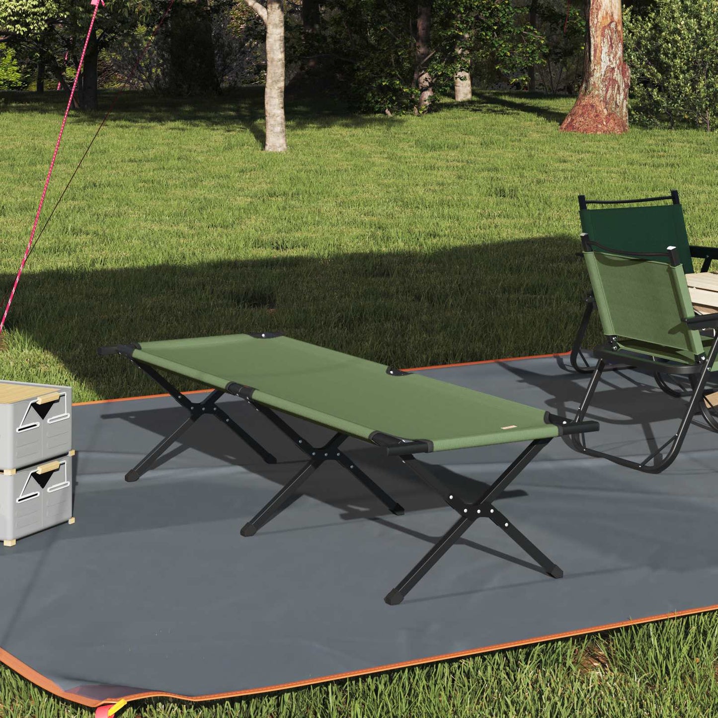 Folding Camping Bed Manual Green 193 x 69 x 45 cm Oxford fabric