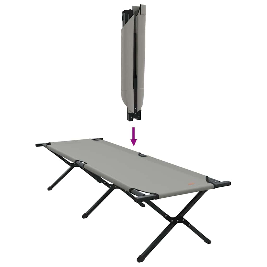 Folding Camping Bed 2 pcs Grey 193 x 69 x 45 cm Oxford fabric