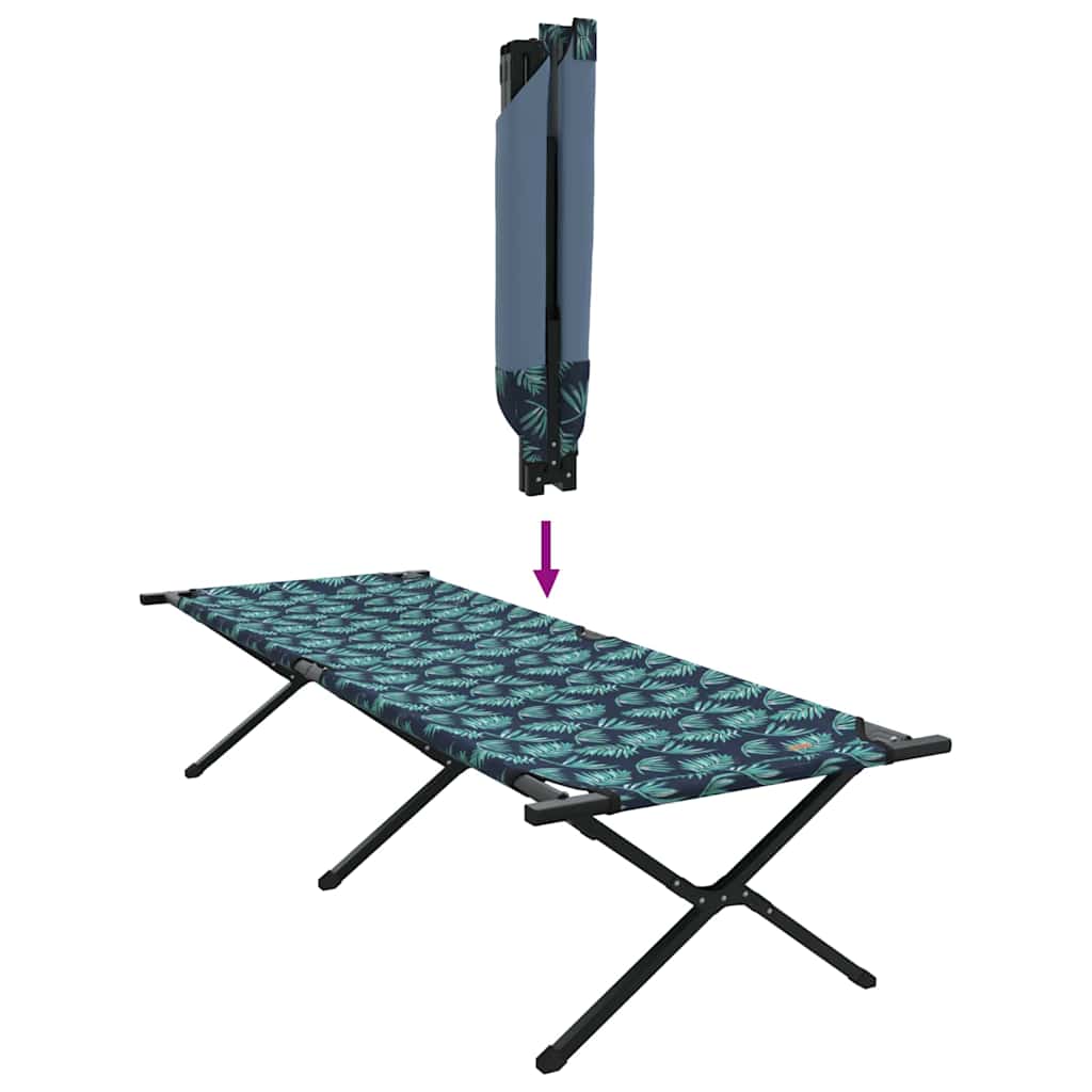 Folding Camping Bed Leaf Forest 210 x 80 x 46 cm Oxford fabric